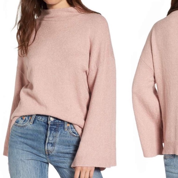 BP Soft Dusty Pink Bell Dolman Sleeve Mock Neck Sweater from Nordstrom - Picture 13 of 13